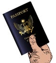 Holding USA Passport Isolated