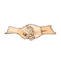 holding your partner\'s hand romantically vector illustration