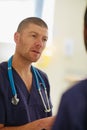 He holds the power to save your life. a doctor working in a hospital. Royalty Free Stock Photo