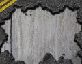 Hole in asphalt road background