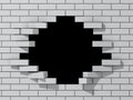 Hole in brick wall