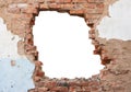 Hole brick wall Royalty Free Stock Photo