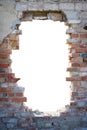 Hole in the brick wall with copy space Royalty Free Stock Photo