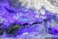 Hole in cave covered with colorful and futuristic ice structure Royalty Free Stock Photo