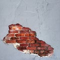 Hole in Concrete gives way to brick