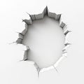 a hole in the concrete wall.created with the help of artificial intelligence Royalty Free Stock Photo