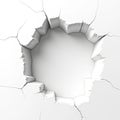 a hole in the concrete wall.created with the help of artificial intelligence Royalty Free Stock Photo