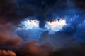 Hole in the Dramatic Clouds Royalty Free Stock Photo