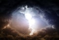 Hole in the Dramatic Clouds Royalty Free Stock Photo