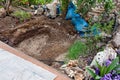 Hole Excavated In The Ground For Pond Construction Royalty Free Stock Photo