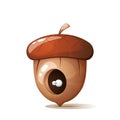 Hole eye in acorn, nuts illustration