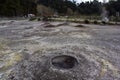 Hole with geothermal heat for cooking traditional azorean dish called Cozido at Furnas