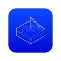 Hole for ice fishing icon blue vector