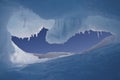 Hole in an iceberg with a view of the Antarctic sky Royalty Free Stock Photo