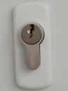 The hole of the key in bed room house Royalty Free Stock Photo