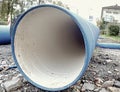 Hole in long tupe with large diameter. Water pipe