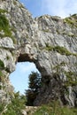 Hole on the mountain called PRIA FORA in Vicenza in Italy Royalty Free Stock Photo
