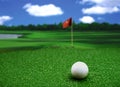 Hole in one in cloudy day Royalty Free Stock Photo