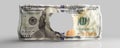 Hole in one hundred dollar bill, 100 USD. Leaky budget Royalty Free Stock Photo