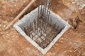 Hole of pole in construction site building prepare Royalty Free Stock Photo