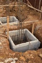 Hole of pole in construction site building Royalty Free Stock Photo