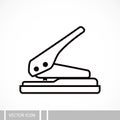 Hole puncher. icon in a line design style. Royalty Free Stock Photo