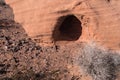 Hole in the sandstone formations, Lake Mead Recreation Area, Nevada