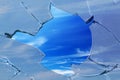 Hole sky glass broken Royalty Free Stock Photo