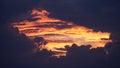 Hole in the sky, spectacular purple and orange sunset