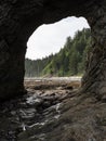 Hole in the Wall Rock Formation, Rialto Beach, Olympic National Park Royalty Free Stock Photo