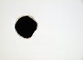 Hole on the white wall