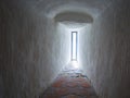 Hole window in the Medieval fire tower in Sopron Royalty Free Stock Photo