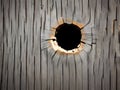 hole in the wooden wall, Ai generated
