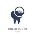 Holed Tooth icon. Trendy flat vector Holed Tooth icon on white b