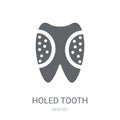 Holed Tooth icon. Trendy Holed Tooth logo concept on white background from Dentist collection