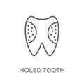 Holed Tooth linear icon. Modern outline Holed Tooth logo concept