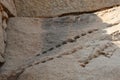 Holes Drilled for Fracturing Stone, The Royal Enclosure, Hampi, near Hospete, Karnataka, India