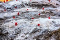 Holes drilled to be filled with dynamite