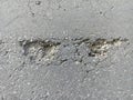 holes in the highway asphalt that endanger motorists