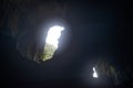 Holes inside chamber of deer cave at Gunung Mulu national park. Sarawak.