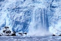 Holgate Glacier calving, Alaska, Kenai Fjords National Park, near Seward Royalty Free Stock Photo