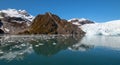 Holgate glacier ice floating in the Holgate Arm of Resurrection Bay in Kenai Fjords National Park in Seward Alaska United States Royalty Free Stock Photo