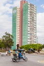 HOLGUIN, CUBA - JAN 28, 2016: Tall concrete panel building in Holgui