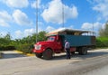 Open air buses use as transportation throughout the Cuban countryside for the local people