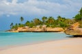 Holguin, Guardalavaca Beach, Cuba: Caribbean sea with beautiful blue-turquoise water and gentle sand and palm trees. Paradise land