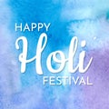 Happy Holi Festival brigth watercolor banner. Royalty Free Stock Photo