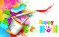 Holi Background with bucket of color Royalty Free Stock Photo