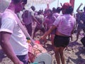 Holi celebration party, North Goa, India.