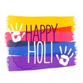 Holi colors festival background with hand impression Royalty Free Stock Photo