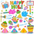 Holi element in Indian kitsch style